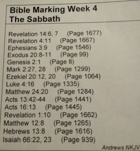 The Sabbath Bible Marking