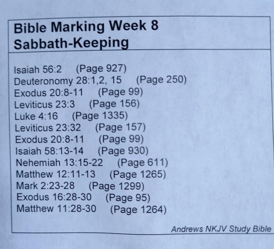 Sabbath Keeping Bible Study