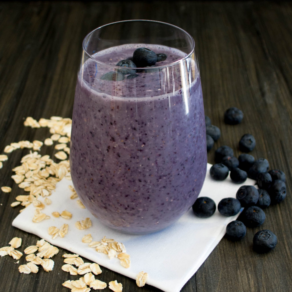 Blueberry Oatmeal Smoothie Breakfast